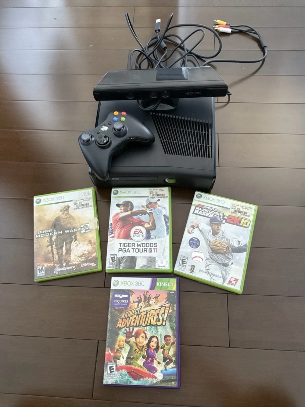 Xbox 360 Console Bundle with Kinect Sensor and Games - Black